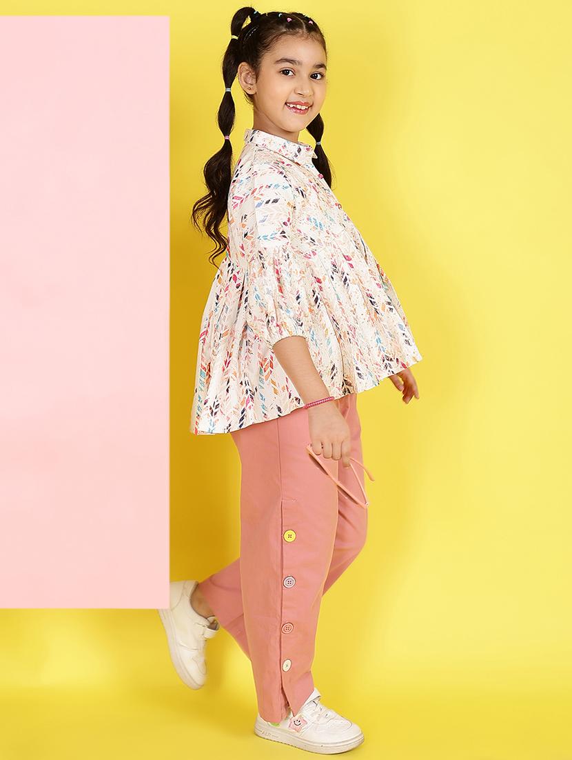girls collared printed top - 21683715 - Standard Image - 4