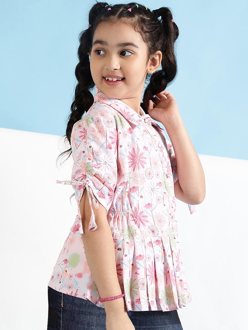 girls collared printed top - 21683729 -  Standard Image - 1