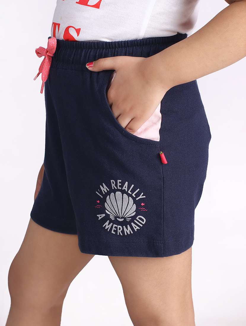 girls mid rise cotton shorts combo - 21683892 - Standard Image - 1