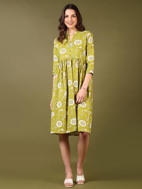 women printed empire line ethnic dress - 21683959 - Standard Image - 0