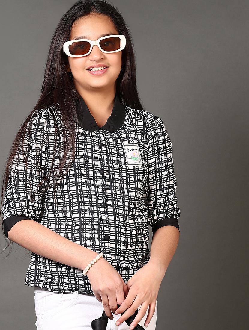 girls printed peter pan top - 21683978 - Standard Image - 1