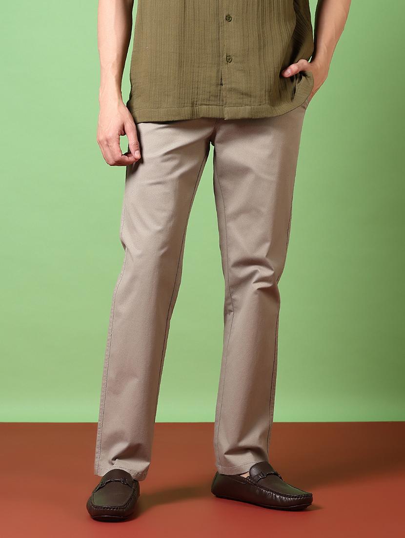 men solid mid rise chinos trouser - 21684069 -  Standard Image - 1