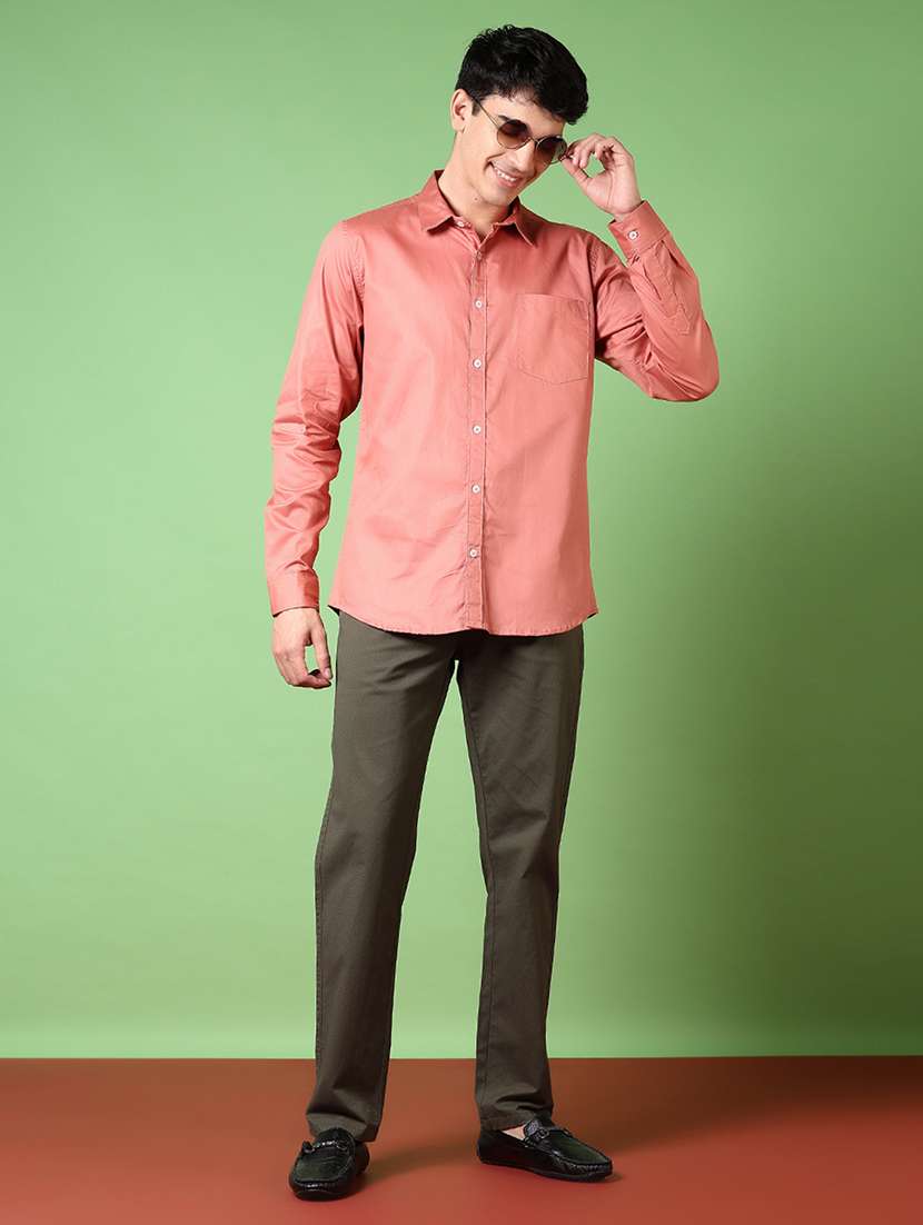 men solid mid rise chinos trouser - 21684070 - Standard Image - 4