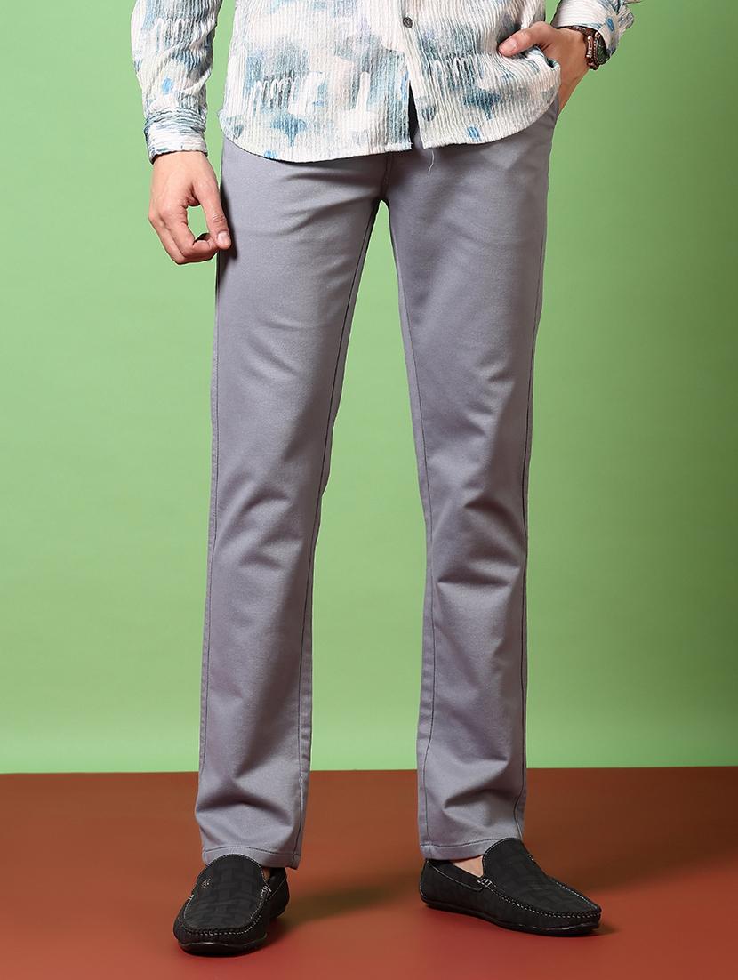 men solid mid rise chinos trouser - 21684071 -  Standard Image - 1