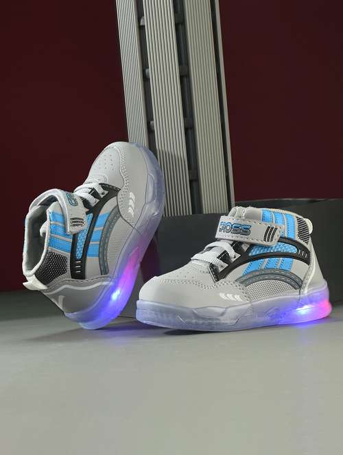 kids color blocked led lightweight velcro sneakers - 21684676 - Standard Image - 0