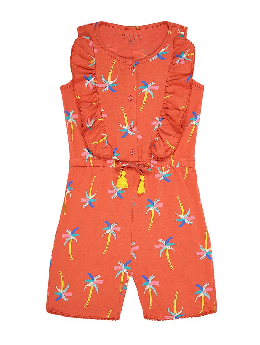 girls printed cotton playsuit