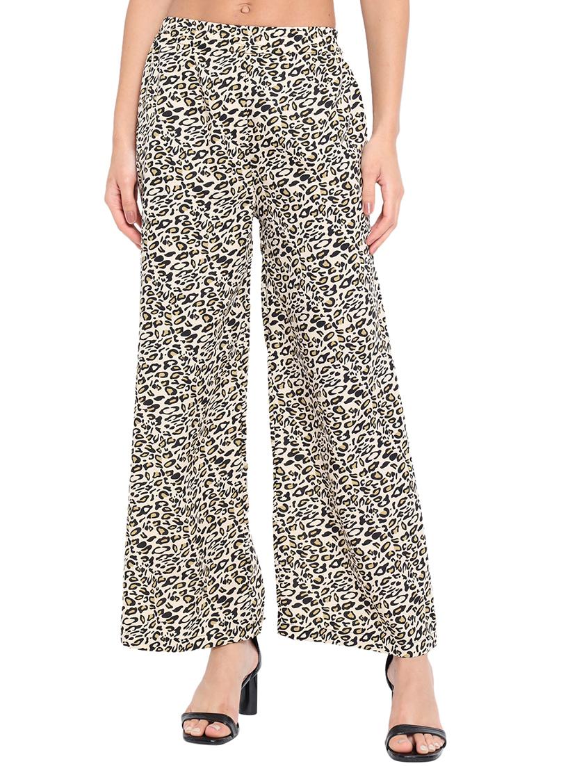 women animal printed mid rise straight palazzo - 21684828 - Zoom Image - 0