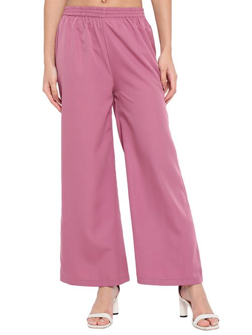 women solid mid rise straight palazzo - 21684831 - Standard Image - 0