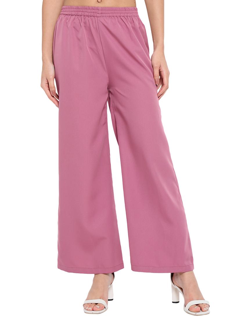 women solid mid rise straight palazzo - 21684831 - Zoom Image - 0