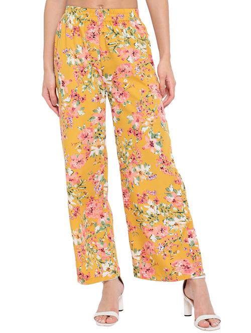 women printed mid rise straight palazzo - 21684833 - Standard Image - 0