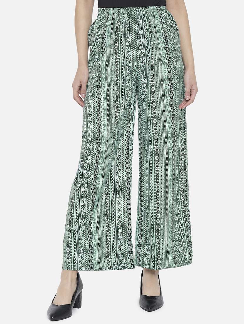 women printed mid rise straight palazzo - 21684838 - Zoom Image - 0