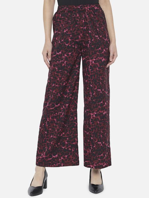 women printed mid rise straight palazzo - 21684839 - Standard Image - 0