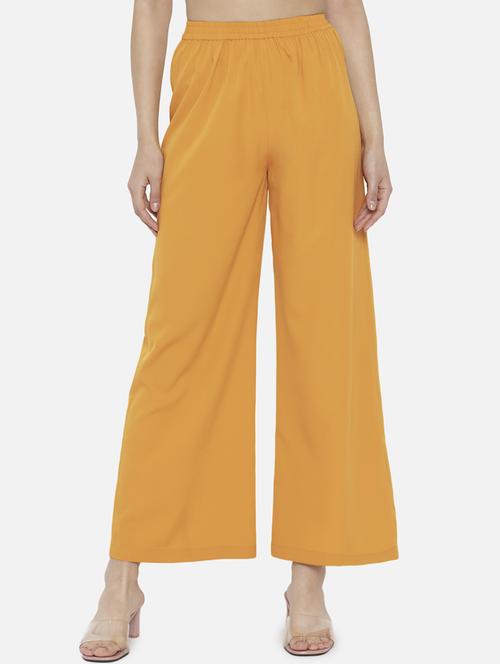 women solid mid rise straight palazzo - 21684841 - Standard Image - 0