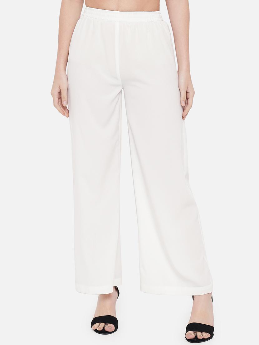 women solid mid rise straight palazzo - 21684842 -  Zoom Image - 0