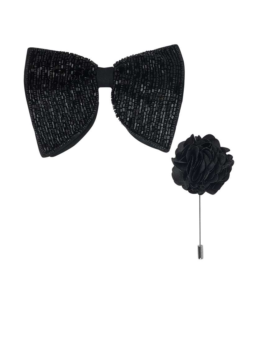 men elegant accessory set of bow tie & lapel pin combo - 21684923 - Standard Image - 1