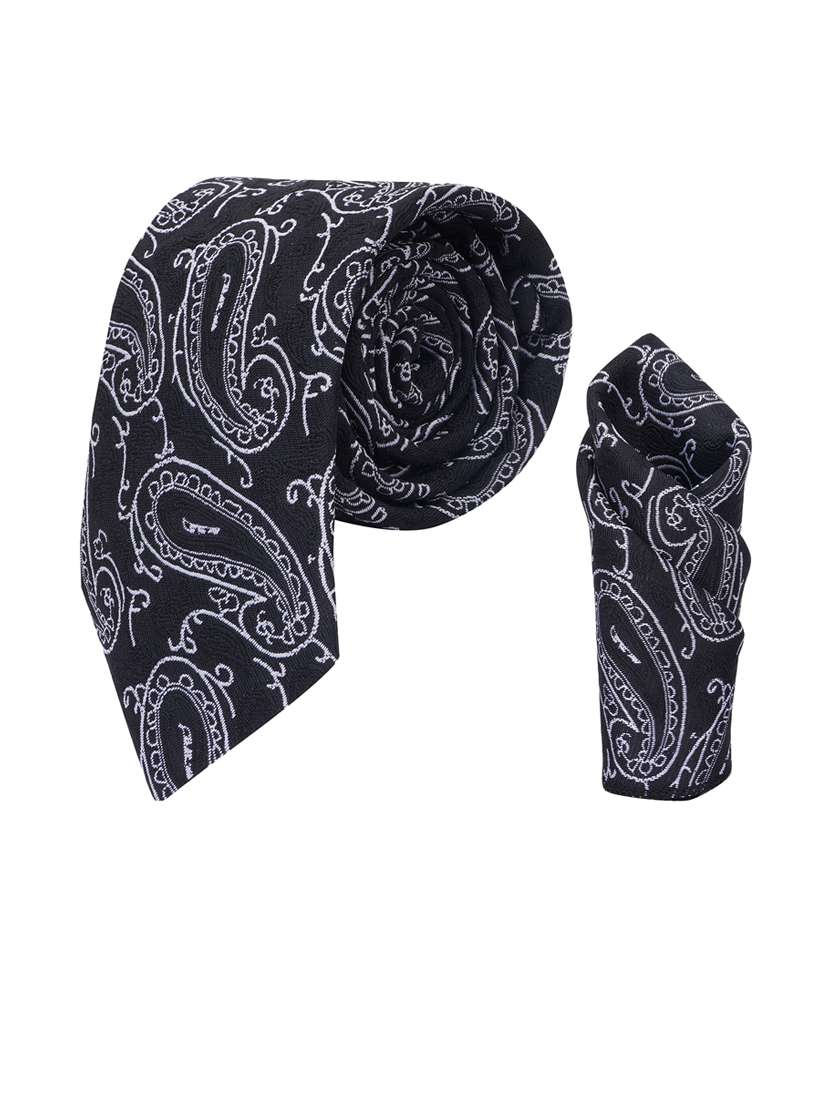 men elegant self-textured tie with pocket 