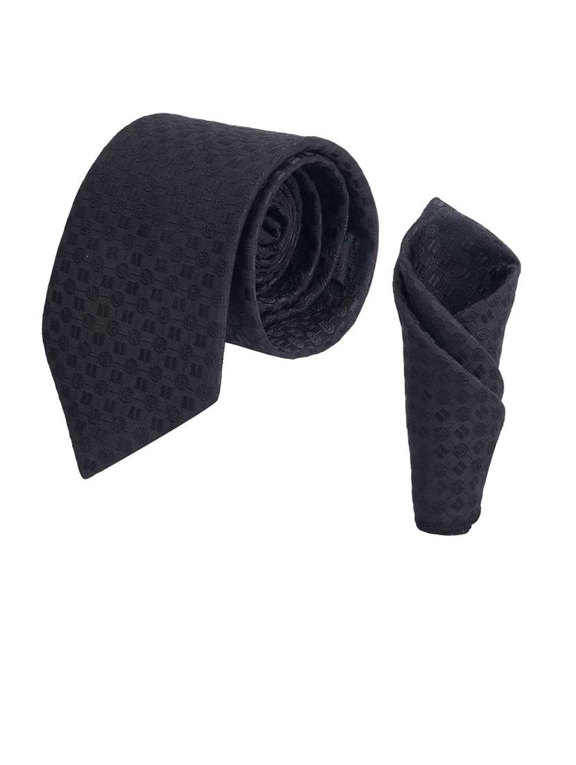 men elegant self-textured tie with pocket 