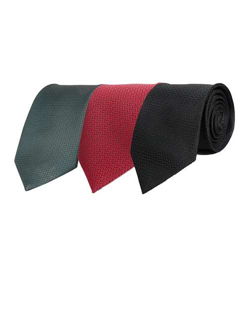 men elegant combo of self-textured ties - 21684957 -  Standard Image - 0