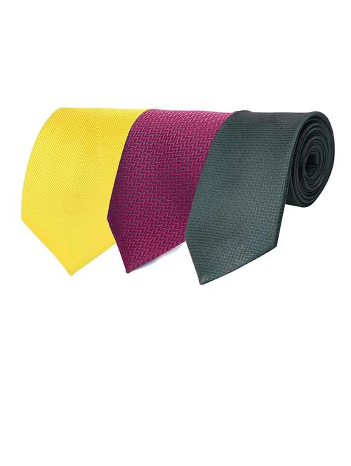 men elegant combo of self-textured ties - 21684982 -  Standard Image - 0