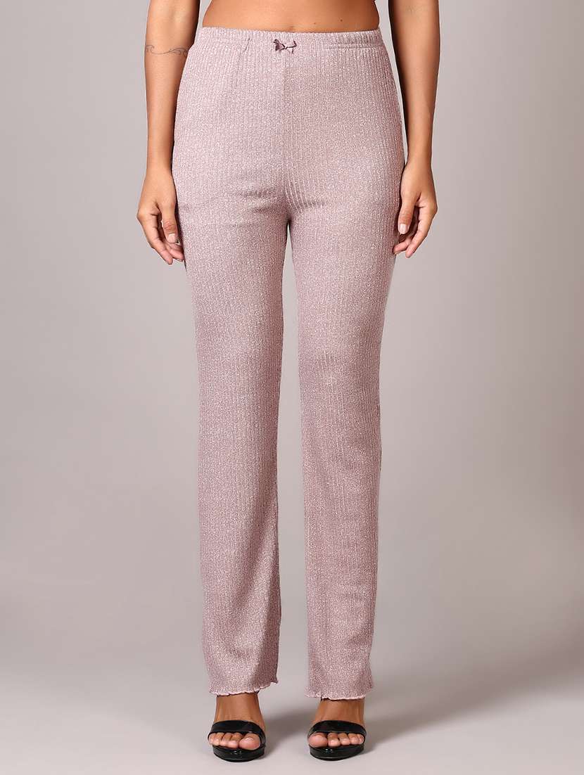 women solid high rise bootcut trouser - 21685065 -  Standard Image - 1