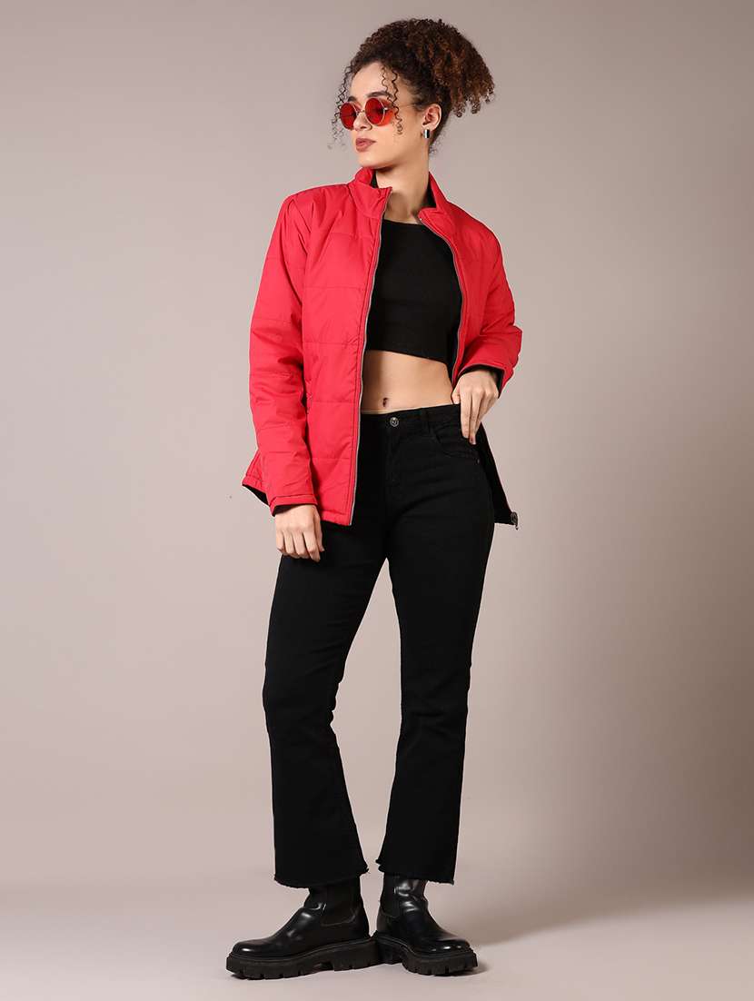 women solid long sleeve reversible puffer jacket - 21685148 -  Standard Image - 4