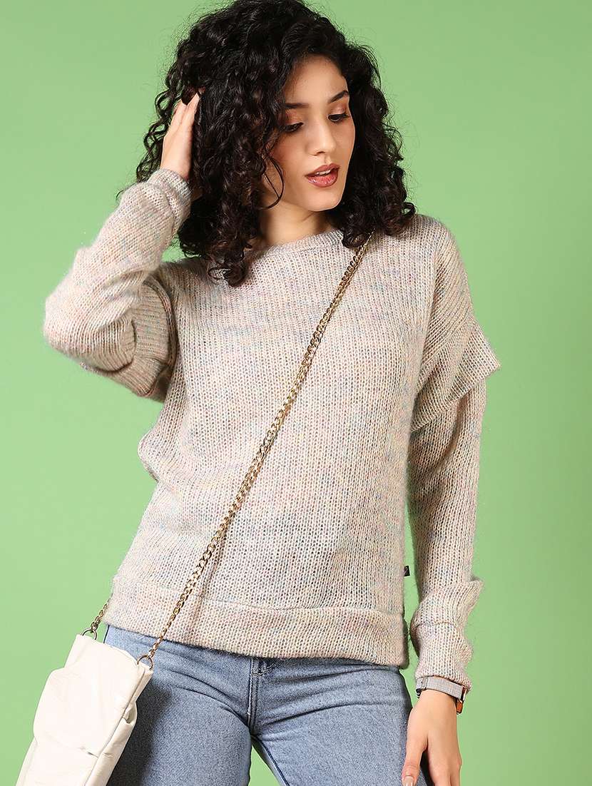 women solid long sleeve pullover - 21685173 -  Standard Image - 1