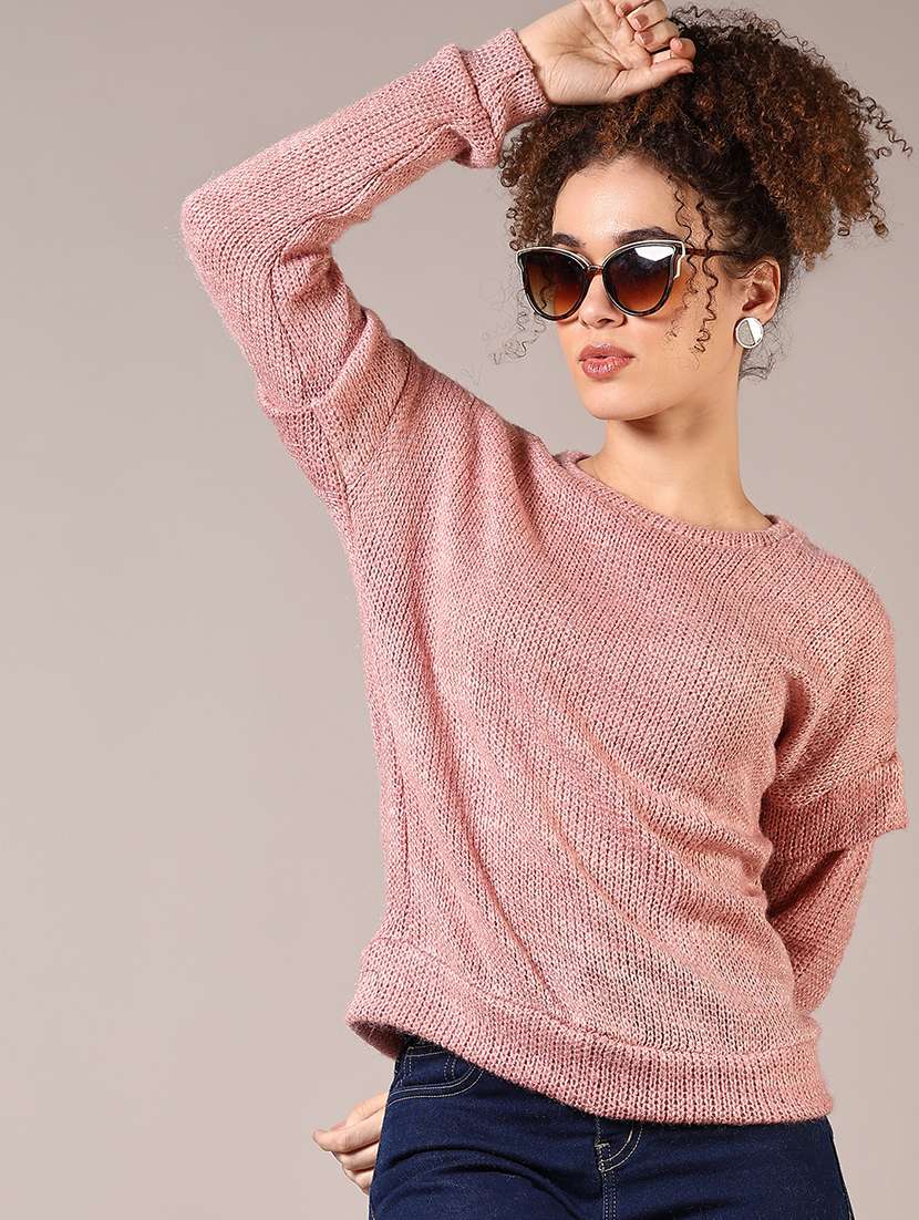 women solid long sleeve pullover - 21685174 -  Standard Image - 1