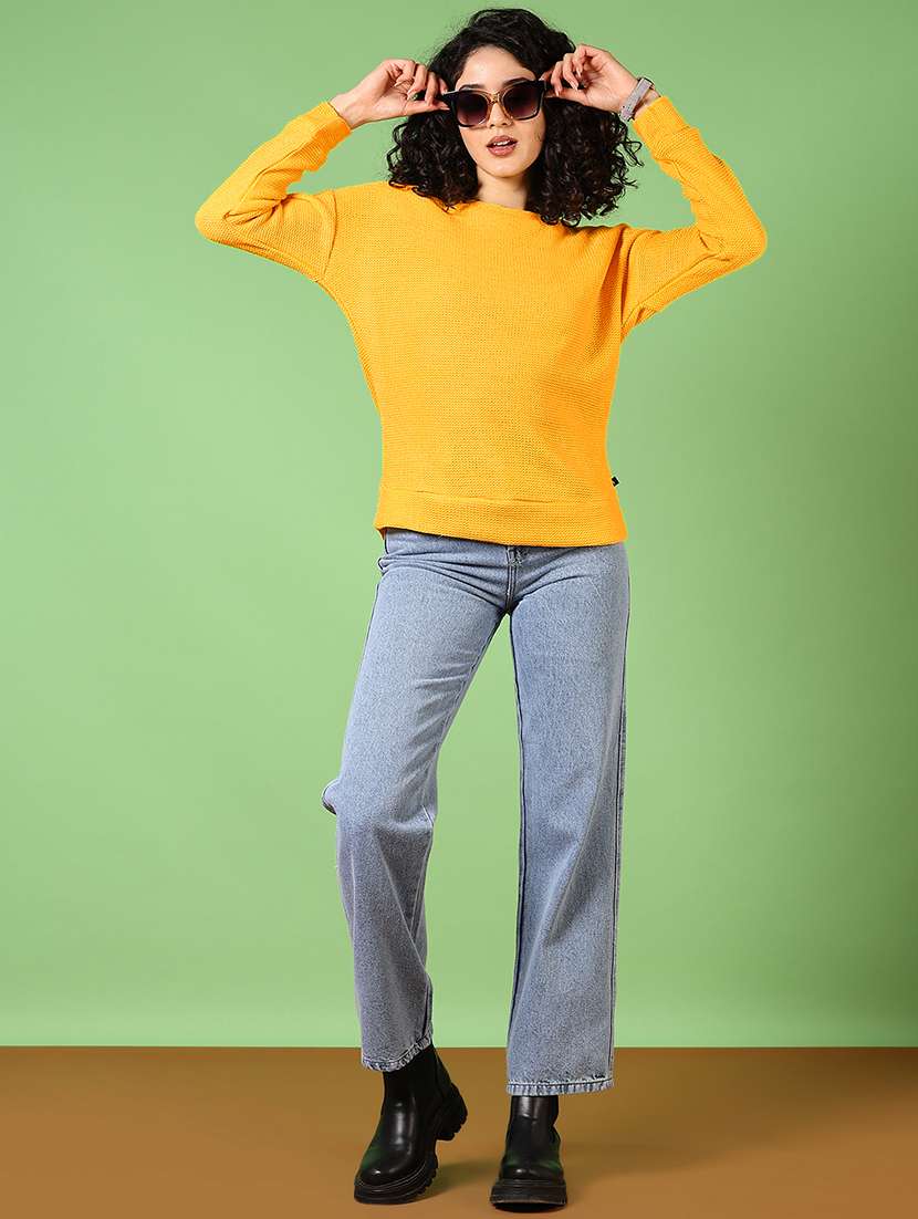 women solid long sleeve pullover - 21685184 -  Standard Image - 4