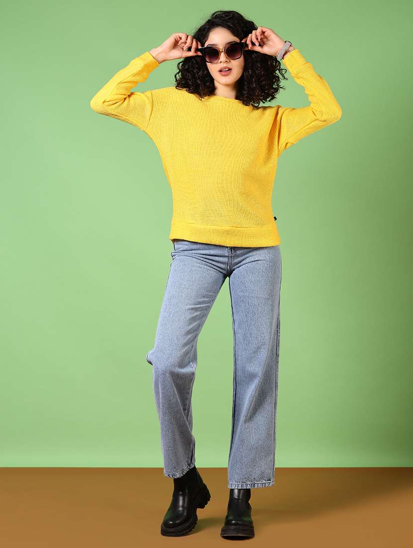 women solid long sleeve pullover - 21685185 -  Standard Image - 4