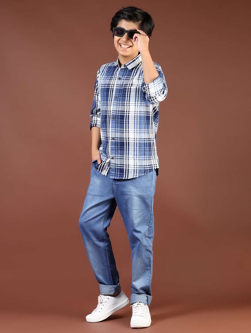 boys checkered long sleeve casual shirt - 21685198 - Standard Image - 4