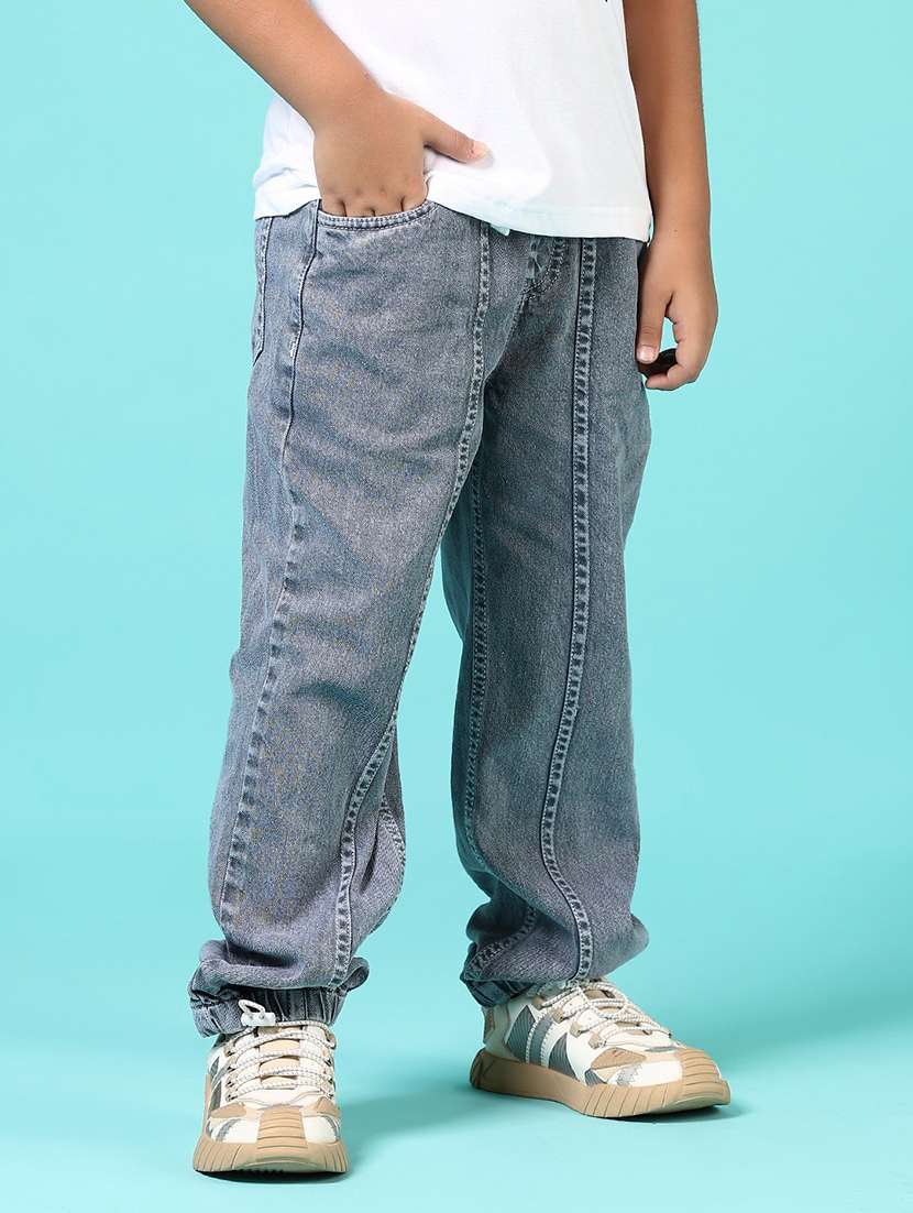 boys solid mid rise relaxed fit jean - 21685240 - Standard Image - 1