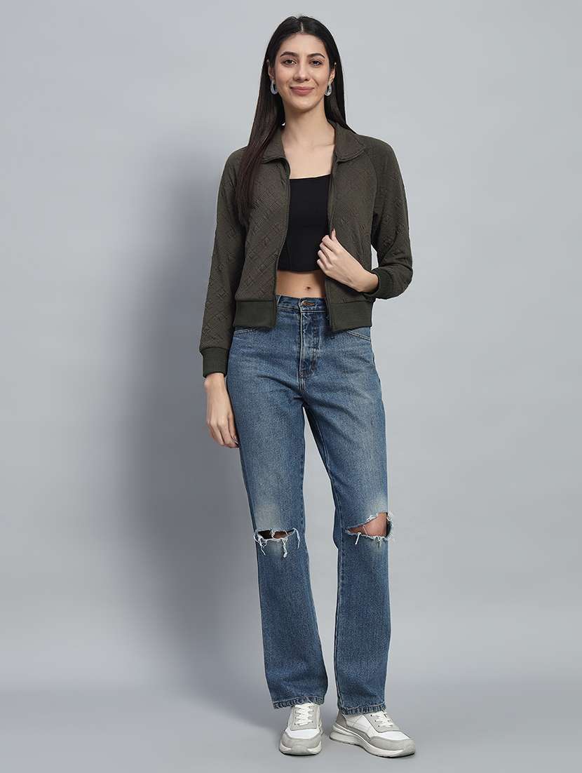 women solid long sleeves sweatshirt - 21685413 - Standard Image - 4