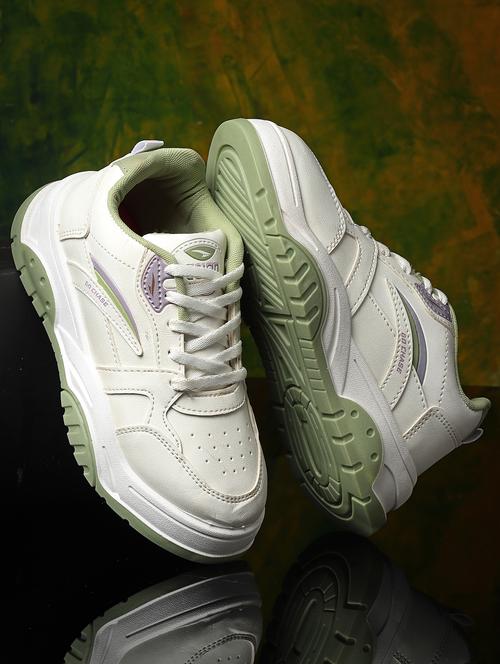 women white lace-up sneakers - 21685436 -  Standard Image - 0