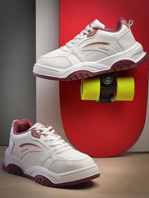 women white lace-up sneaker - 21685440 - Standard Image - 0