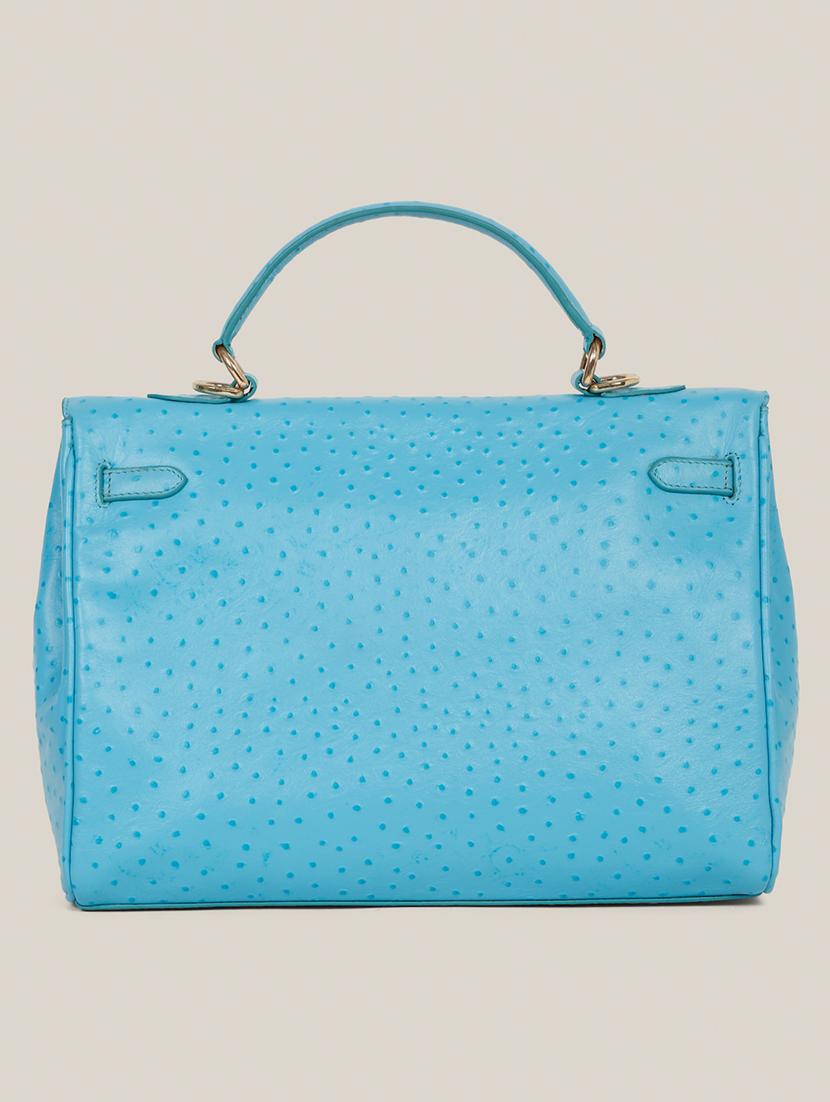 women blue textured leather handbag - 21685471 -  Standard Image - 1