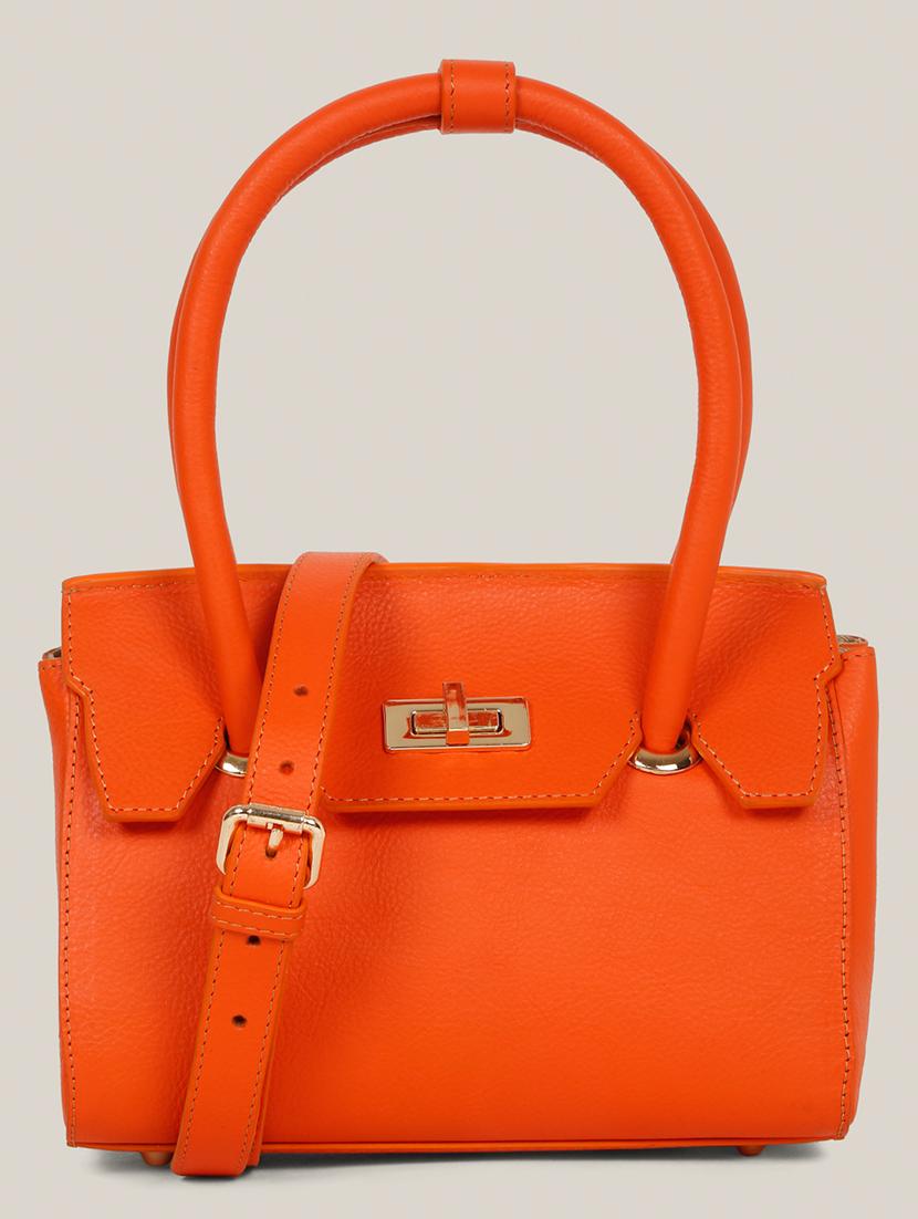 women solid leather handbag