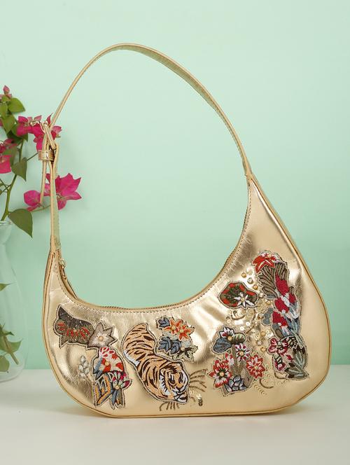 women beige embellished handbag - 21685478 - Standard Image - 0