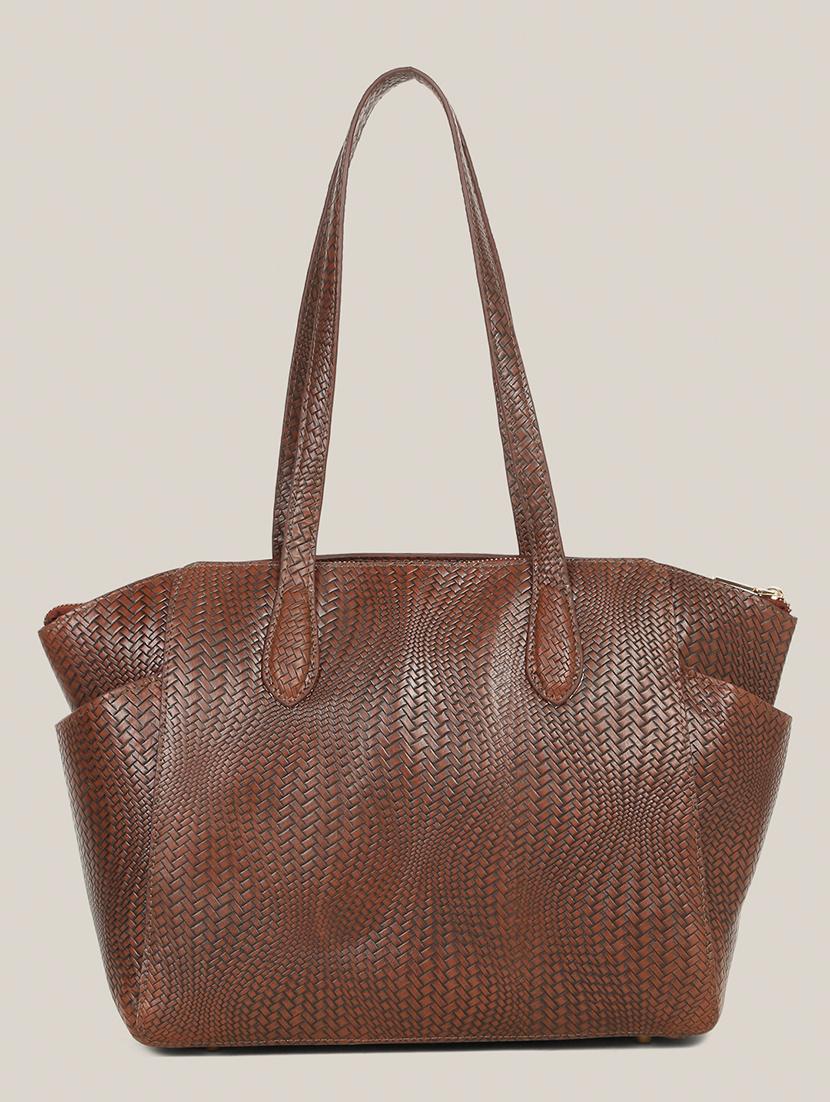 women textured leather tote - 21685487 - Zoom Image - 0