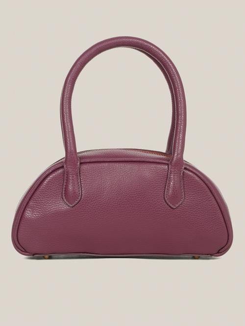 women purple solid leather handbag - 21685489 - Standard Image - 0