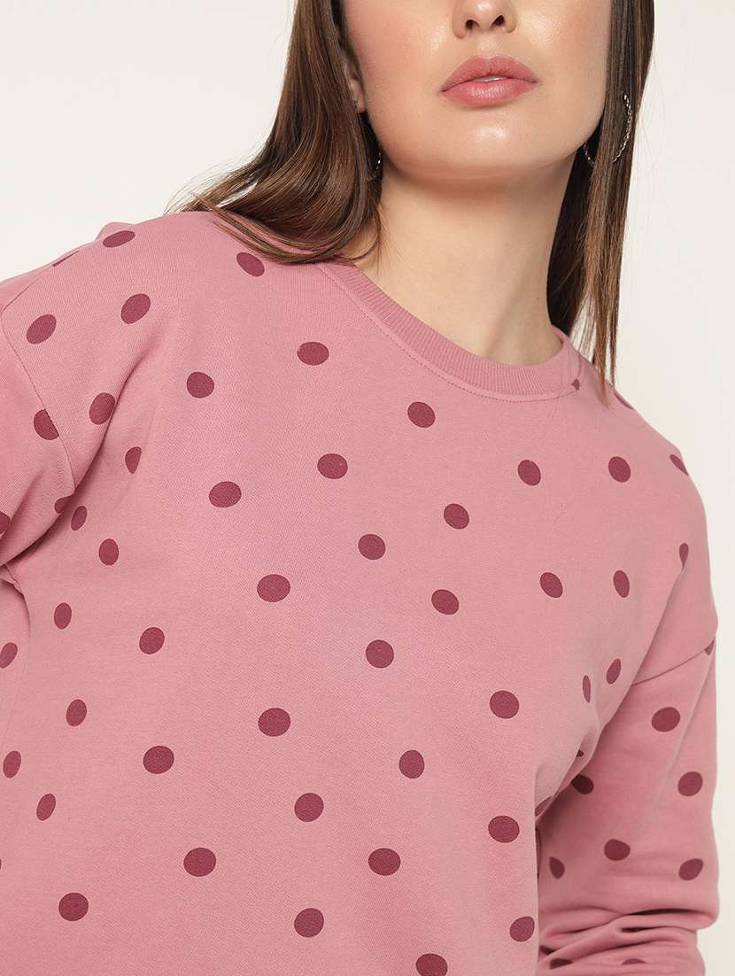 women polka doted all over print sweatshirt - 21685585 -  Standard Image - 6