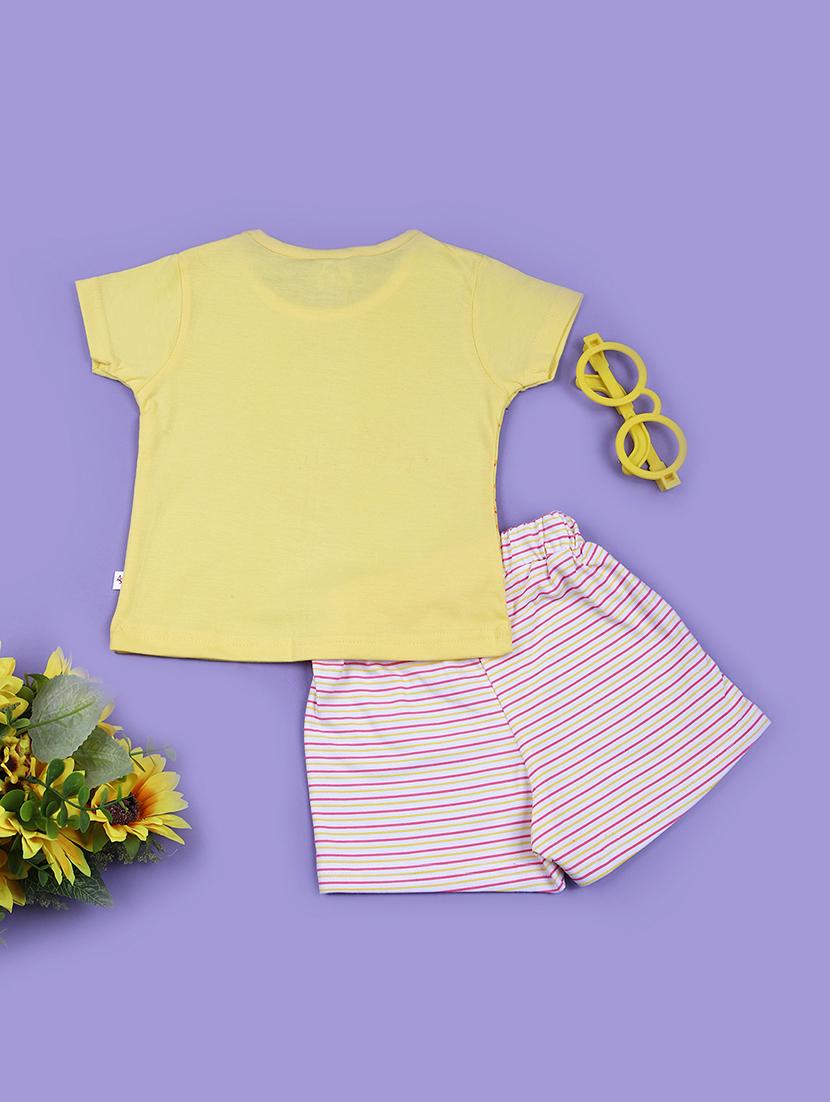 girls printed t-shirt and short casual wear set - 21685642 - Standard Image - 1