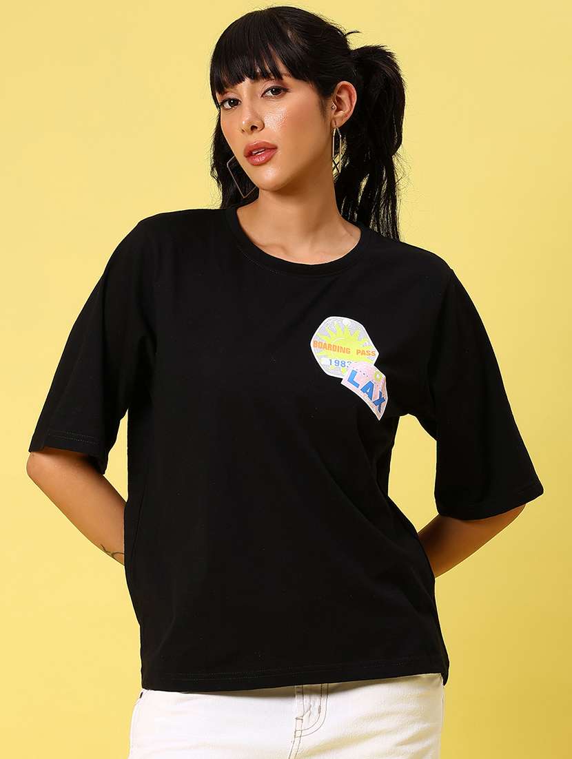 women printed short sleeve loose fit t-shirt - 21685653 -  Standard Image - 1