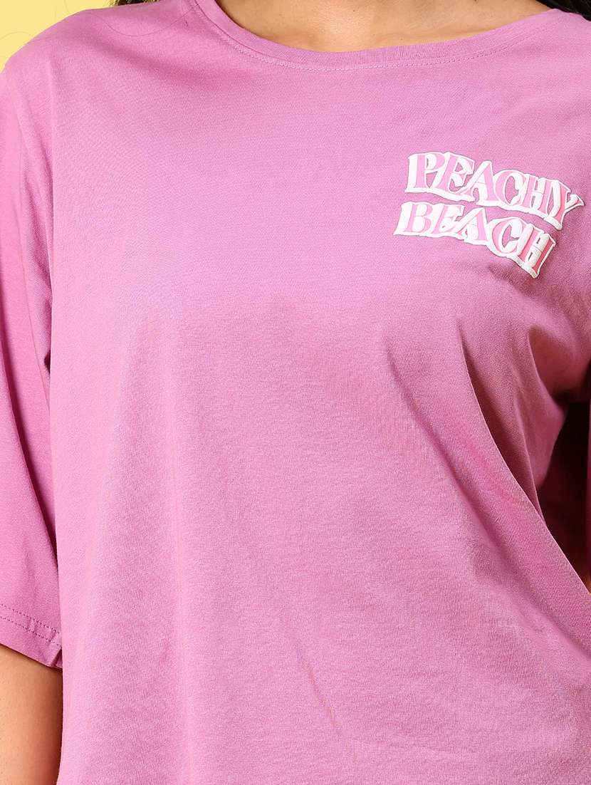 women printed short sleeve loose fit t-shirt - 21685654 - Standard Image - 4