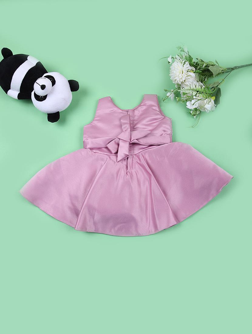 girls solid round neck sleeveless frock - 21685655 - Standard Image - 1