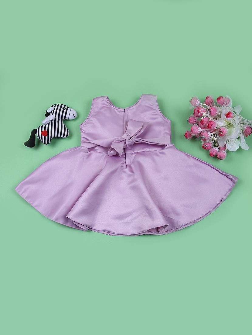 girls solid round neck sleeveless frock - 21685660 -  Standard Image - 1