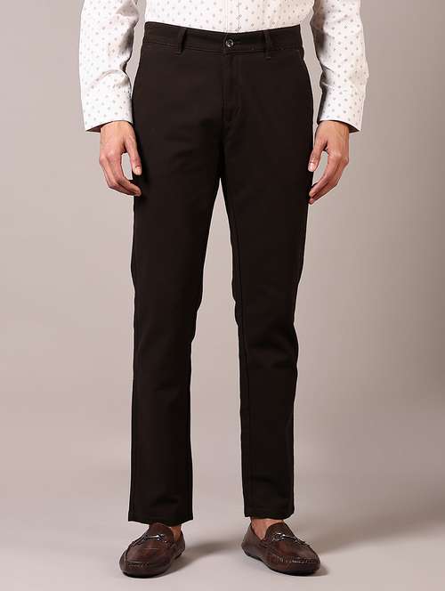 men solid mid rise chinos trouser - 21685723 -  Standard Image - 0
