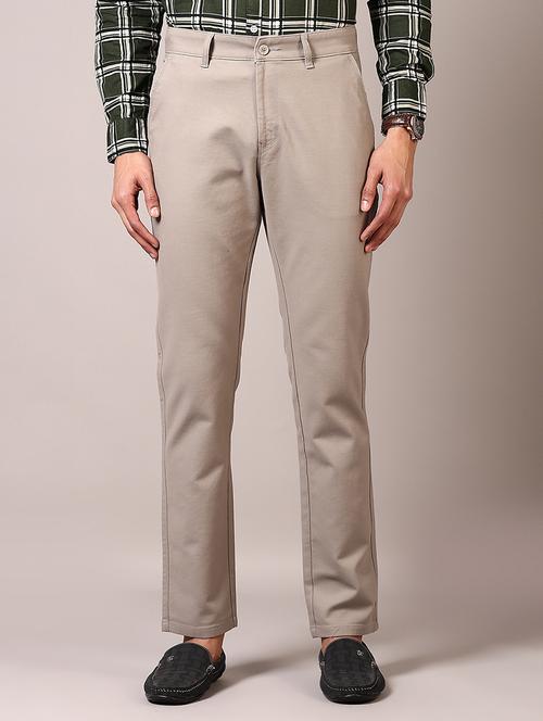 men solid mid rise chinos trouser - 21685724 - Standard Image - 0