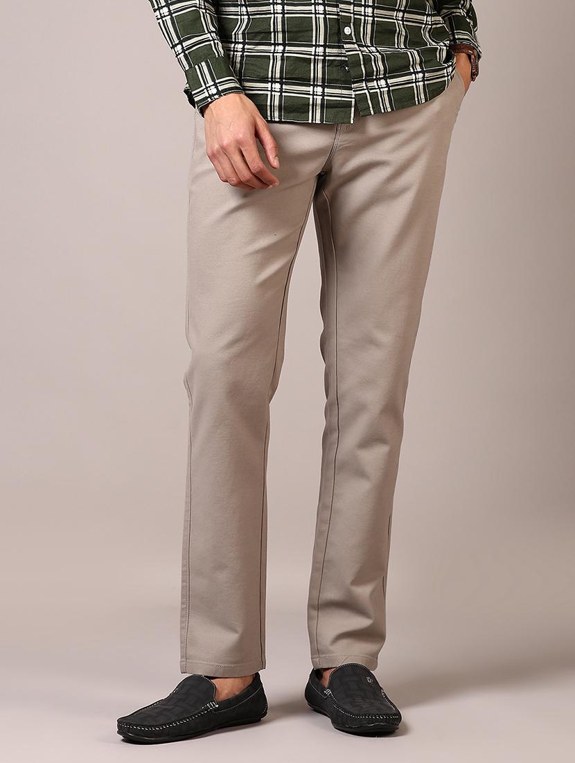 men solid mid rise chinos trouser - 21685724 -  Standard Image - 1