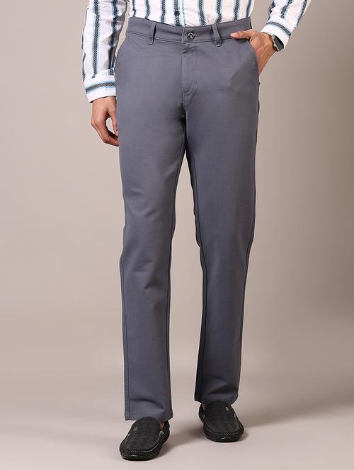 men solid mid rise chinos trouser - 21685726 -  Standard Image - 0