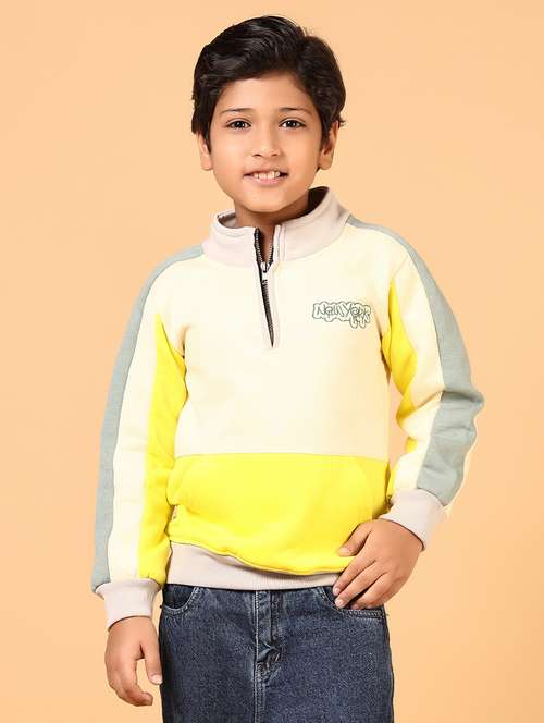 boys color blocked lobg sleeve sweatshirt